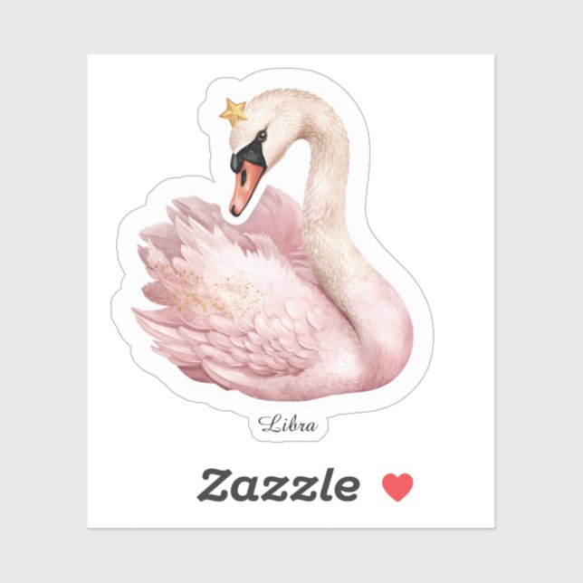 Libra Celestial Zodiac Sticker - Floral Pink Scale (Sheet)