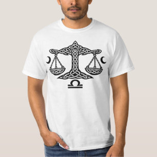 Libra Celtic Moon‑Scale Sigil   BurnsInHell Ink T-Shirt