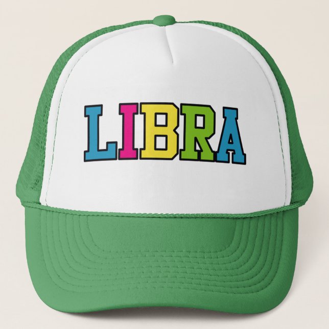 Libra Colourful Custom Trucker Hat (Front)