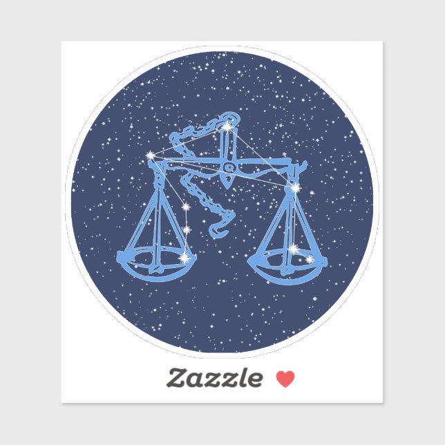 Libra Constellation and Zodiac Sign with Stars (Sheet)
