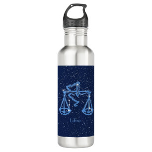 Libra Constellation and Zodiac Sign with Stars 710 Ml Water Bottle