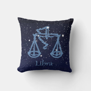 Libra Constellation and Zodiac Sign with Stars Cushion