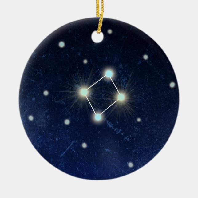 Libra Constellation | Custom Name Ceramic Ornament (Front)