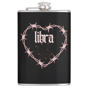Libra Constellation Gothic Dark Celestial Edgy Hip Flask