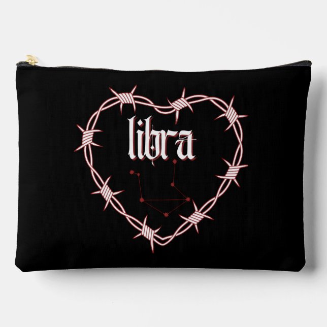 Libra Constellation Gothic Dark Edgy Birthday Accessory Pouch (Front)