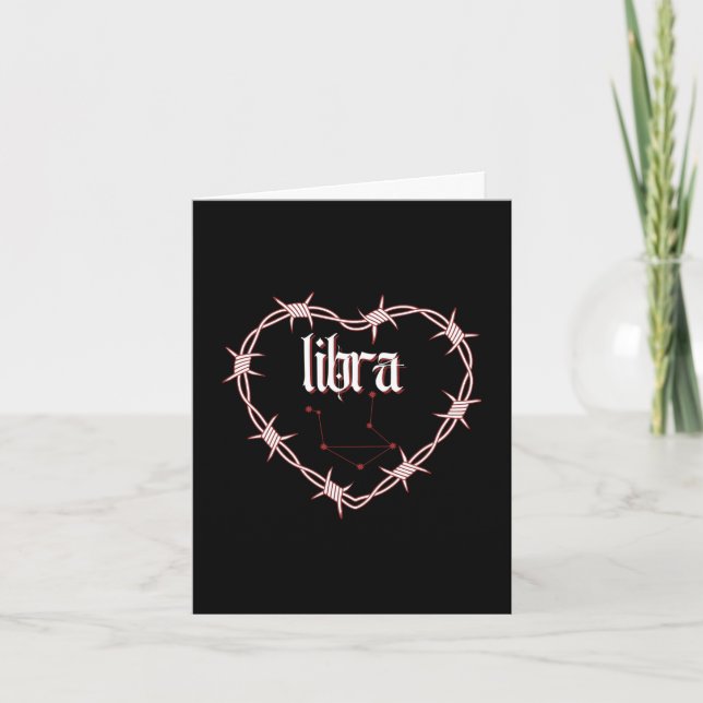 Libra Constellation Gothic Dark Edgy Birthday Card (Front)