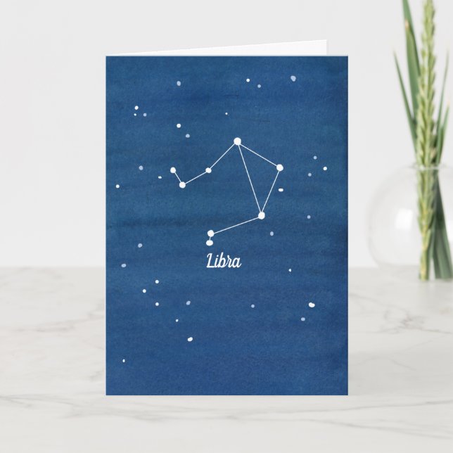 Libra Constellation Happy Birthday Friend Card (Front)
