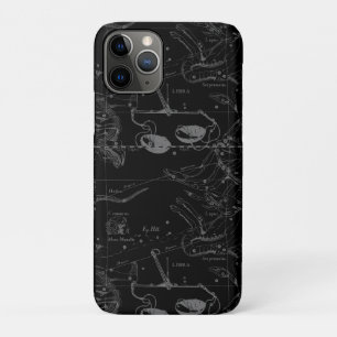 Libra Constellation Hevelius 1690 Map on Black iPhone 11 Pro Case