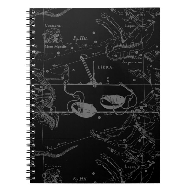 Libra Constellation Map Hevelius 1690 Sept Oct Notebook (Front)