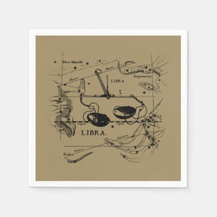 Libra Constellation Map Hevelius circa 1690 Napkin