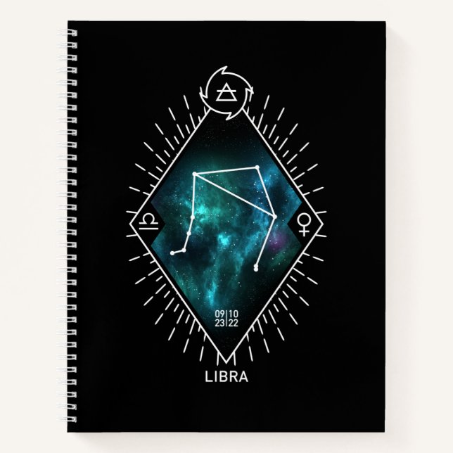 Libra Constellation & Zodiac Symbol Notebook (Front)