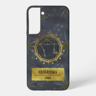 Libra Dark Zodiac Astrology: Black & Gold Samsung Galaxy Case