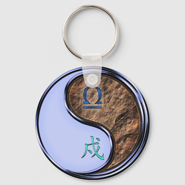 Libra & Earth Dog Key Ring (Front)