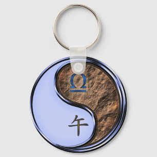 Libra & Earth Horse Key Ring