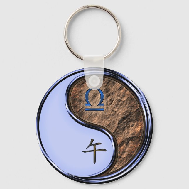 Libra & Earth Horse Key Ring (Front)