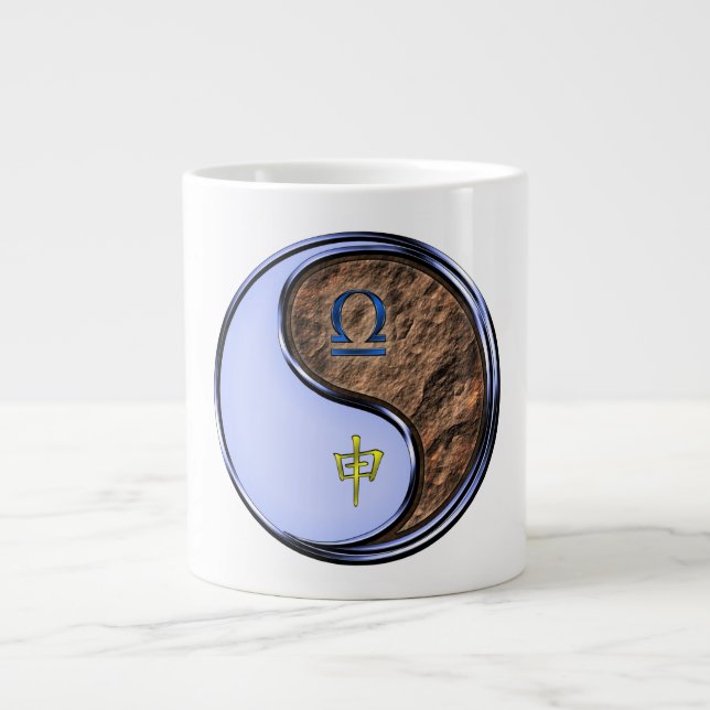 Libra & Earth Monkey Large Coffee Mug (Front)