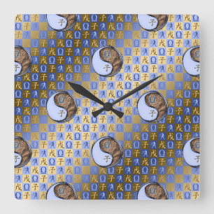 Libra & Earth Rat Square Wall Clock