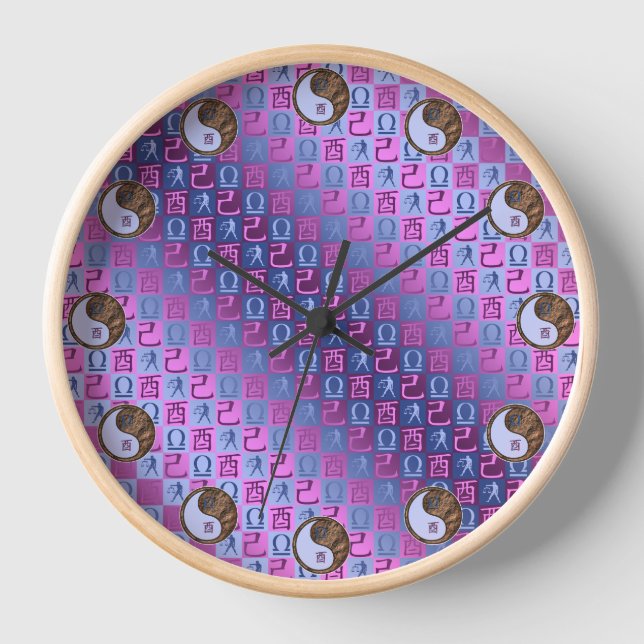 Libra & Earth Rooster Clock (Front)
