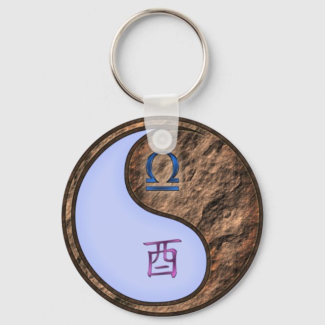 Libra & Earth Rooster Key Ring (Front)