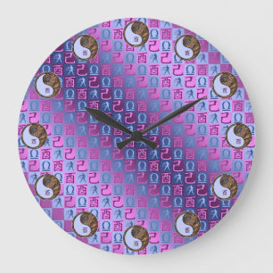 Libra & Earth Rooster Large Clock