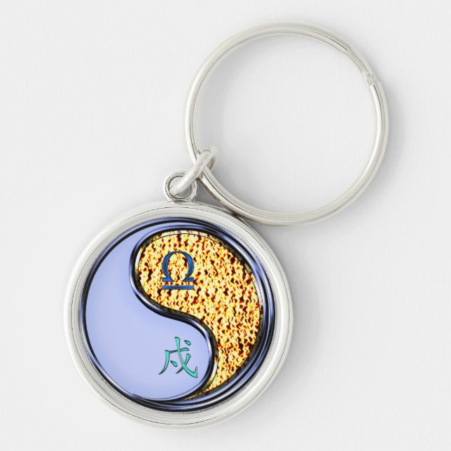Libra & Fire Dog Key Ring (Front)
