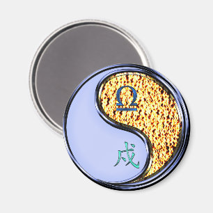 Libra & Fire Dog Magnet