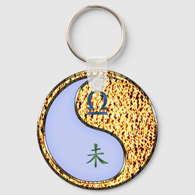 Libra & Fire Goat Key Ring (Front)