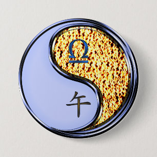 Libra & Fire Horse 7.5 Cm Round Badge