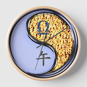 Libra & Fire Horse Clock