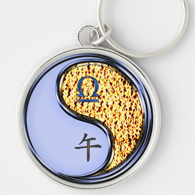 Libra & Fire Horse Key Ring (Front)