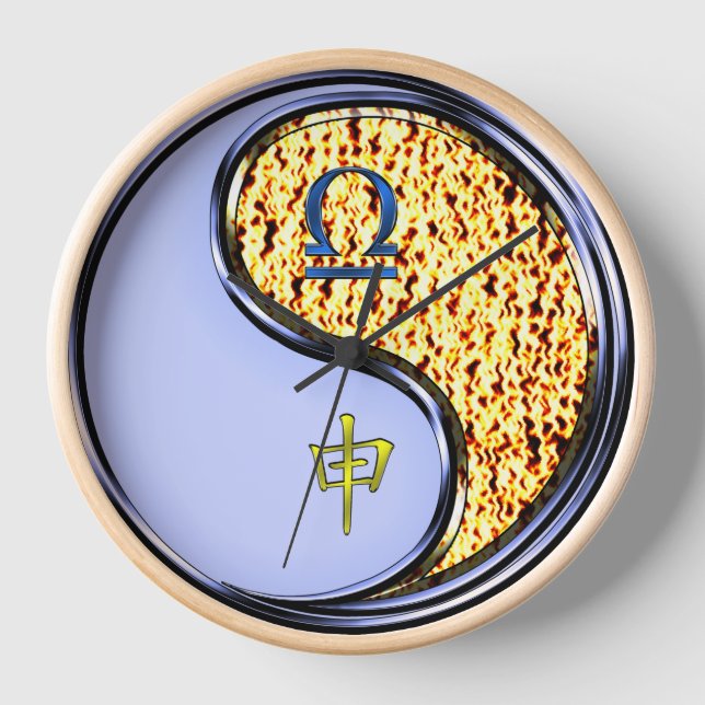 Libra & Fire Monkey Clock (Front)