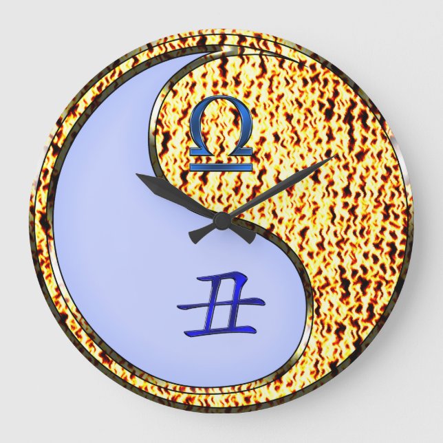 Libra & Fire Ox Large Clock (Front)