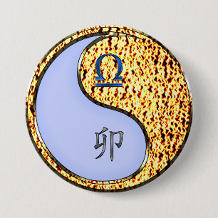 Libra & Fire Rabbit 7.5 Cm Round Badge