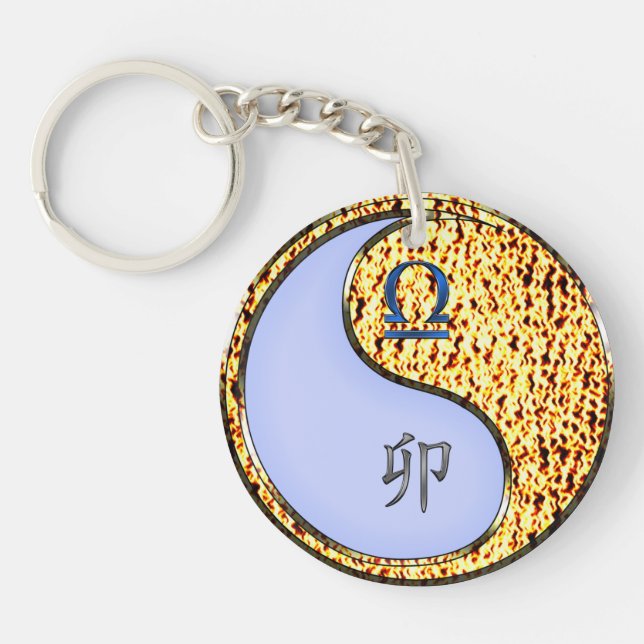 Libra & Fire Rabbit Key Ring (Front)