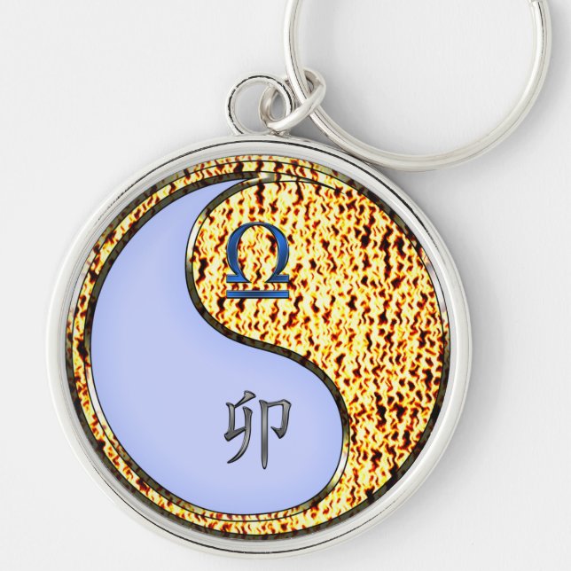 Libra & Fire Rabbit Key Ring (Front)