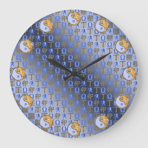 Libra & Fire Rabbit Large Clock
