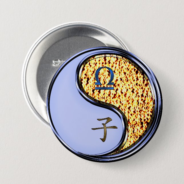 Libra & Fire Rat 7.5 Cm Round Badge (Front & Back)