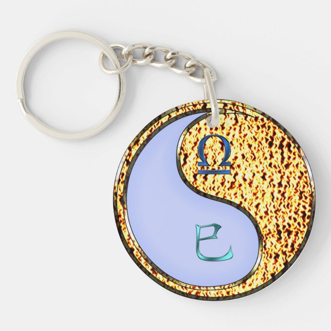 Libra & Fire Snake Key Ring (Front)