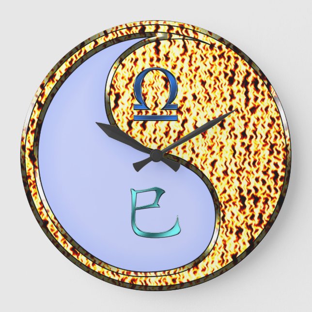 Libra & Fire Snake Large Clock (Front)