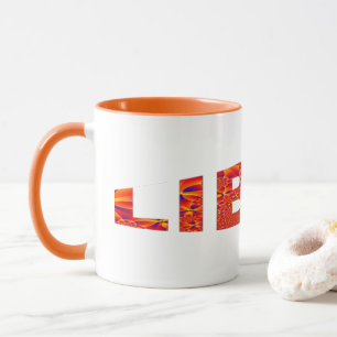 Libra - Firey Orange Yellow Blue Mug