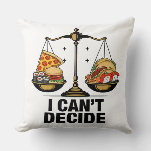 Libra Funny Food Dilemma Scale Graphic Cushion