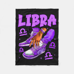 Libra Girl Birthday Black Woman Sneakers Zodiac Si Fleece Blanket
