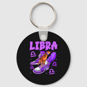 Libra Girl Birthday Black Woman Sneakers Zodiac Si Key Ring