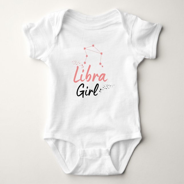 Libra Girl cute Astrology bodysuit for babies (Front)