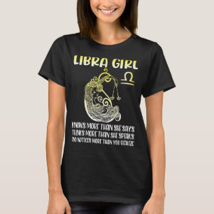 Libra Girl Know More Say Think More Speak Notice Y T-Shirt