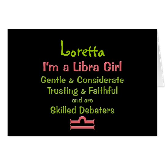 Libra Girl Personalised Blank Note Card