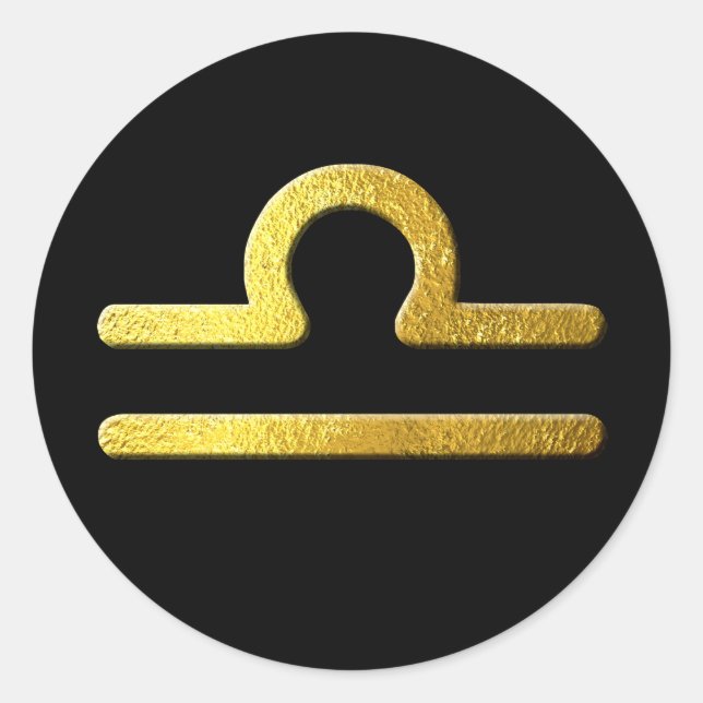 Libra Gold Classic Round Sticker (Front)