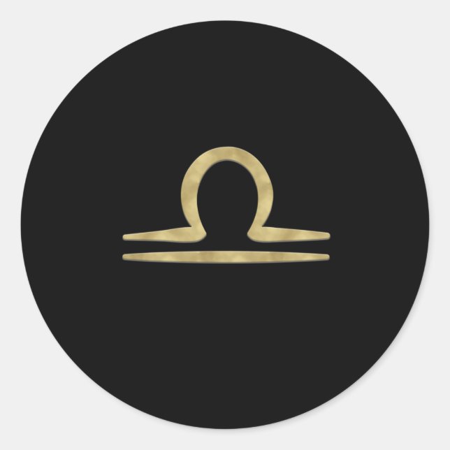 LIBRA Gold September October Birthday Astrology Classic Round Sticker (Front)