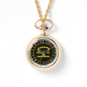 LIBRA GOLD ZODIAC BIRTHDAY JEWEL,Green ,Black Watch