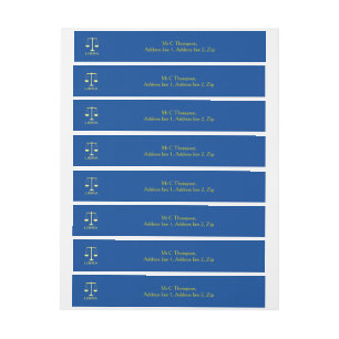 Libra Golden Scales Star Sign Custom Wraparound Address Label